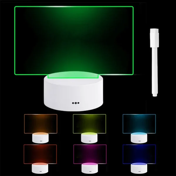 Lampka nocna LED Tablica na notatki Tablica na wiadomości Lampka nocna z długopisem Zasilanie bateryjne USB Lampka biurkowa Dekoracja sypialni Prezent dla dzieci