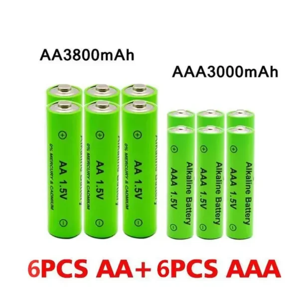 2/4/6/8/10/12/16/20/24PCS 3000Mah Baterie alkaliczne 1.5V AAA lub 3800Mah 1.5V AA Akumulator