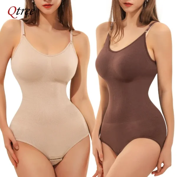 Qtree plus Size Bodysuit Shapewear Damski Tummy Control Waist Snatching Sculpting Bodysuit Body Shaping Jednoczęściowa bielizna wyszczuplająca Shapewear