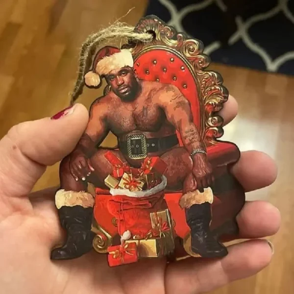 Wesołych Świąt Zabawny Żart Barry Santa Gift Wood Meme Świąteczna ozdoba wisząca Mr.