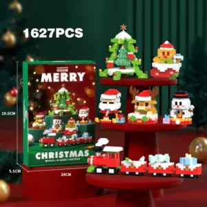 Christmas Winter Building Block Santa Claus Snowman Elk Tree Micro Brick Puzzle Model montażowy Dekoracja domu Xmas Festive Party Gift Kid Toy