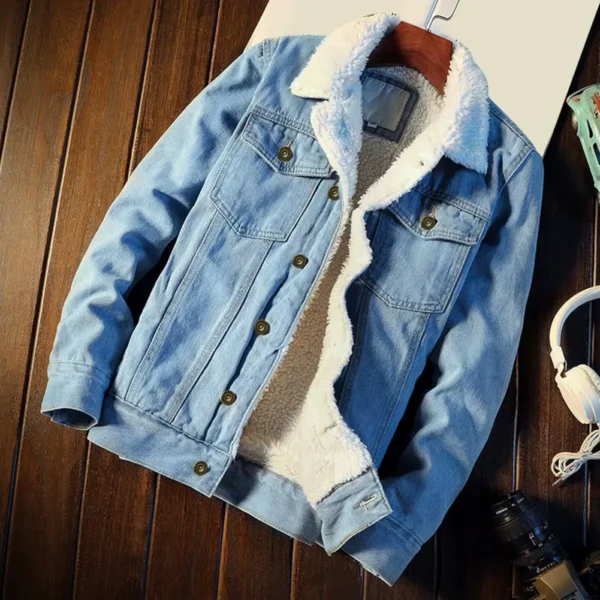 Zimowe męskie kurtki jeansowe Moda Mężczyźni Gruby polar Ciepła kurtka jeansowa Mężczyźni Dorywczo Slim Odzież wierzchnia Wiatrówka Kowbojskie płaszcze
