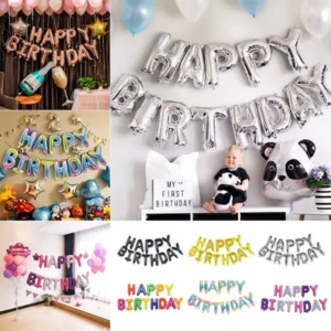 13 sztuk / zestaw Happy Birthday Celebration Balony z literami Dekoracje imprezowe Balony foliowe 16 cali Balon urodzinowy