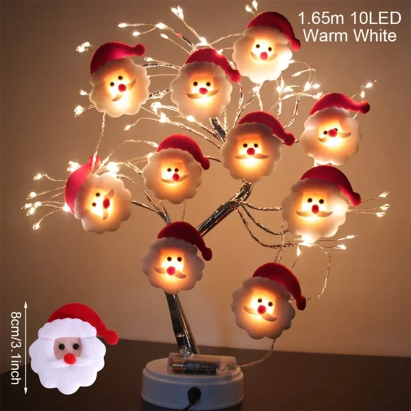 Snowman Christmas LED Garland String Light Wesołych dekoracji świątecznych dla domu 2024 Cristmas Tree Adorable Ornament Xmas Navidad Gifts