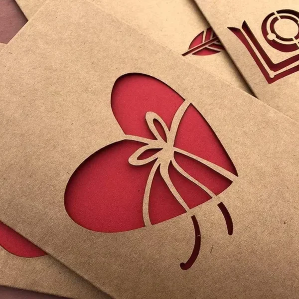 Love Couple 2Pcs Kraft Paper Love Cards Kartki walentynkowe Wydrążone kartki okolicznościowe
